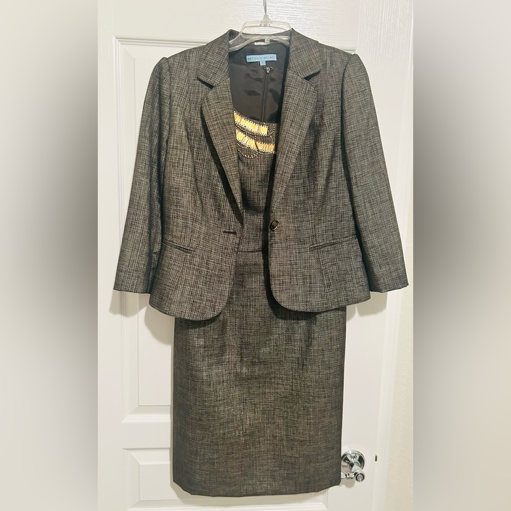 Classic Gray and Gold Women’s Suit